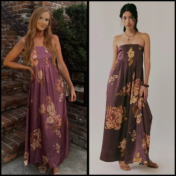 Free People Dresses & Skirts - Free People Botanical Maxi Dress in Wine Combo